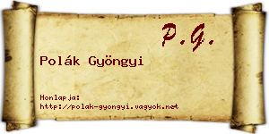 Polák Gyöngyi névjegykártya